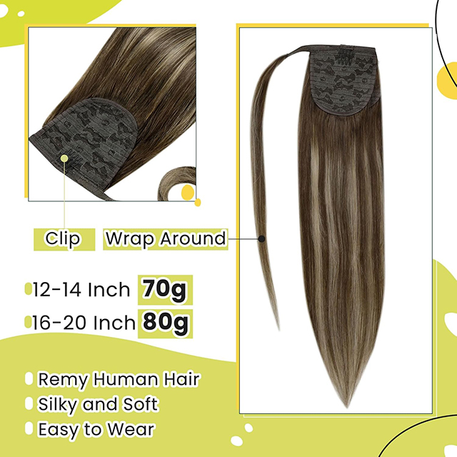 ISWEET Бразилийн Virgin Clip ins Хүний үс гэзэг өргөтгөл 18 инч 80гр - Зөгийн балтай шаргал өнгөтэй дунд хүрэн - Охидын үсний гэзэгтэй үсний ороосон үс