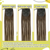 ISWEET Brazilian Virgin Curly Clip ins čopski podaljški iz čopskih las, 18 palcev, 80 g - srednje rjava z medeno blond poudarki - lasni podaljški s čopom iz čopskih las za ženske in dekleta