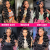 Body Wave Lace Front Wigs လူ့ဆံပင် 13x4 HD Lace Front အမျိုးသမီးများအတွက် Natural Black