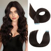 20 հատ Կասետային Մազերի Ընդլայնումներ Remy Human Hair Straight Անտեսանելի մազերի երկարացում 50 գրամ Կանանց Աղջիկների համար Բնական Սև #1B