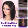 200% щільність 5x5 HD Lace Glueless Bob Wig – 10-дюймове натуральне чорне людське волосся, попередньо вищипане, підстрижене, коротка перука Wear & Go для чорношкірих жінок