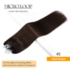 Micro anneau Extensions de cheveux cheveux humains 20 pouces couleur brun fonc&eacute; Micro lien pr&eacute;-coll&eacute; 50g/50s droite Remy cheveux humains