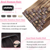 ISWEET Clip in Hair Extensiones Verus Humanum Hair # IV / XXVII-Scelerisque Brown ad Mel flava XX Inch 105g 8pcs invisibilis Rectus Duplex Weft pro Black Women Puellae
