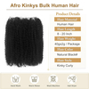 Afro Twist emberi haj 16 h&uuml;velykes Afro Kinkys &ouml;mlesztett emberi haj 40 g/csomag term&eacute;szetes fekete emberi hajfonat Loc Extensions Marley Twist Brainding hajhoz (16 h&uuml;velykes, 2 db-os csomag)