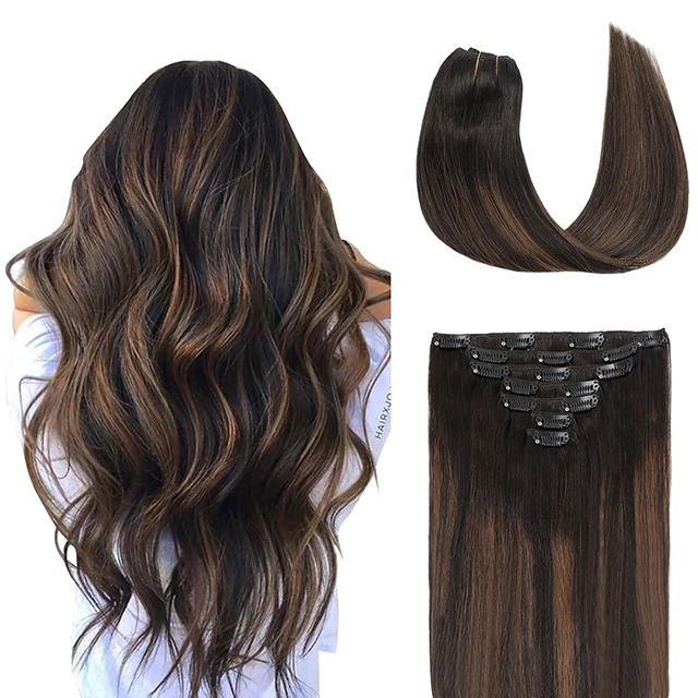 Klip di Ekstensi Rambut Rambut Manusia Asli