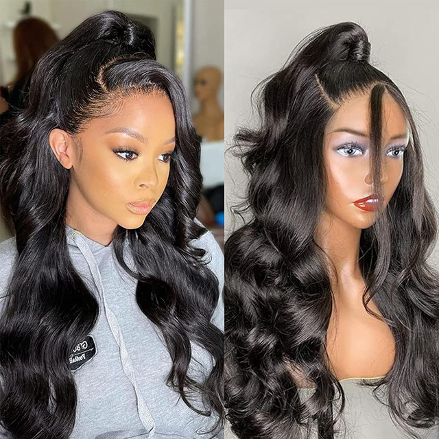 바디 웨이브 실제 풀 레이스 인간의 머리 가발