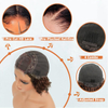 Wear & Go Glueless Short Curly Bob Wig Menneskeh&aring;r – 180 % t&aelig;thed 8 tommer lysebrun, pr&aelig;-plukket pr&aelig;-cut Deep Wave blonde frontparyk til kvinder