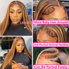 Isweet Ombre Lace የፊት ዊግ የሰው ፀጉር ማድመቂያ 13x6 HD ቀጥ ያለ ዳንቴል የፊት ዊግስ 180% ጥግግት 4/27 ባለቀለም ማር ብላንዴ HD ዳንቴል የፊት ዊግስ ለሴቶች ያለ ሙጫ ቀድሞ በህፃን ፀጉር 30 ኢንች