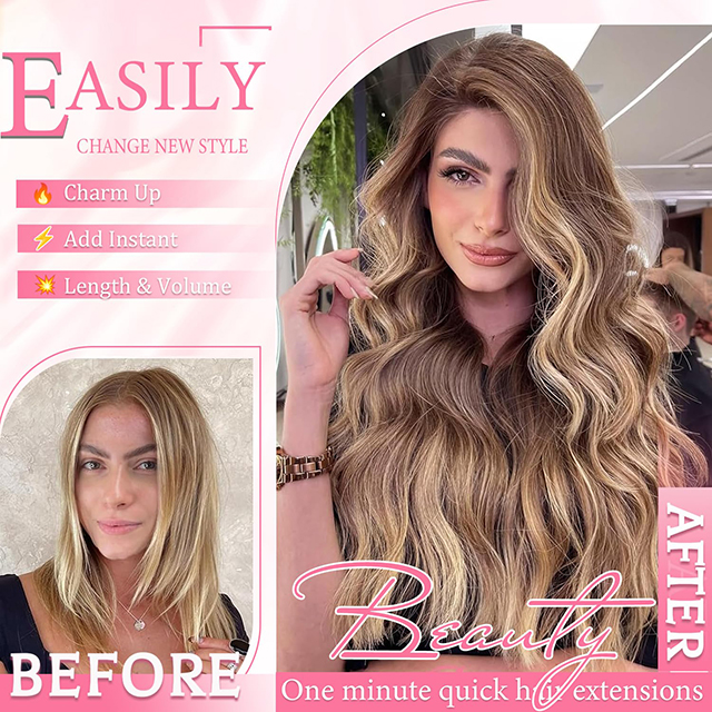 ISWEET Clip in Hair Extensiones Verus Humanum Hair # IV / XXVII-Scelerisque Brown ad Mel flava XX Inch 105g 8pcs invisibilis Rectus Duplex Weft pro Black Women Puellae
