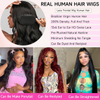 ISWEET 36 Inch Corpus Undo 13x6 HD Lace Front Wigs Brazilian Virgin Human Hair Wig Cum 200 Density Baby Hair Pre Plucked Tangle-Free Natural Black pro Women