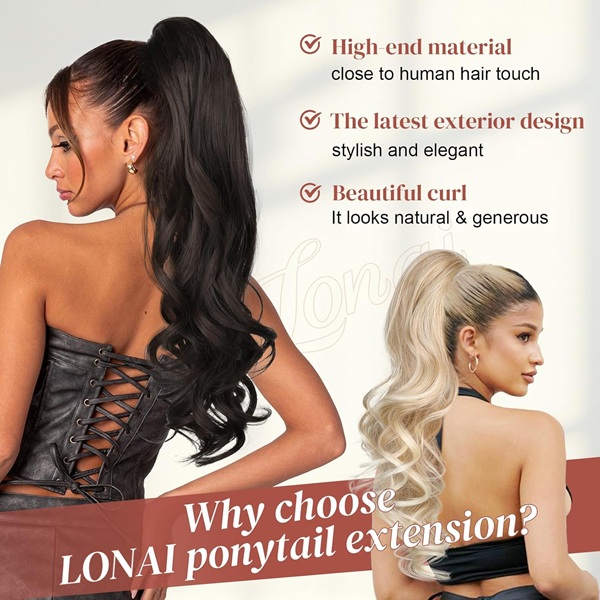 ISWEET XXIV Inch Curly Wavy Claw Clip Ponytail Hair extensio pro Women - Ombre flava ut lux flava Clip-in Hairpiece