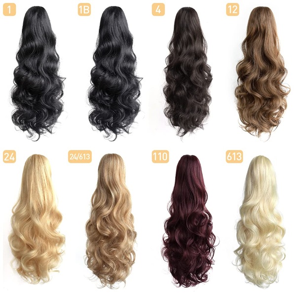 Coda di cavallo con clip ad artiglio ondulato e soffice | Estensione per capelli sintetici marrone pi&ugrave; scuro da 20 pollici, comodo parrucchino a clip per donna, ideale per tutte le occasioni