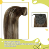 ISWEET Brazilian Virgin Curly Clip ins čopski podaljški iz čopskih las, 18 palcev, 80 g - srednje rjava z medeno blond poudarki - lasni podaljški s čopom iz čopskih las za ženske in dekleta