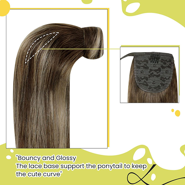 ISWEET Brazilian Virgin Curly Clip ins čopski podaljški iz čopskih las, 18 palcev, 80 g - srednje rjava z medeno blond poudarki - lasni podaljški s čopom iz čopskih las za ženske in dekleta