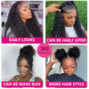 Deep Wave 360 ​​Lace Front Wig 18 Inch လူ့ဆံပင် Full Lace Wig HD Transparent Pre-Plucked Glueless with Adjustable Strap & Baby Hair
