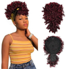 ISWEET Black Kinky Curly Afro Puff Hestehale – Sn&oslash;redesign med pandeh&aring;r, korte opsatte h&aring;rstykker til sorte kvinder (Natural Black 1B)