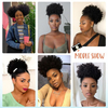 Extension de queue de cheval afro bouffante orange fonc&eacute; 350 – Chignon court cr&eacute;pu boucl&eacute; &agrave; clipser, postiche synth&eacute;tique pour femme