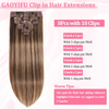 ISWEET Clip in Hair Extensiones Verus Humanum Hair # IV / XXVII-Scelerisque Brown ad Mel flava XX Inch 105g 8pcs invisibilis Rectus Duplex Weft pro Black Women Puellae