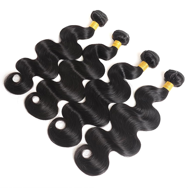 ISWEET Body Wave Human Hair 4 bal&iacute;čky 100% nezpracovan&eacute; prodlužov&aacute;n&iacute; vlasů Brazilsk&eacute; panensk&eacute; př&iacute;rodn&iacute; čern&eacute; pro ženy (16, 18, 20, 22 palců)