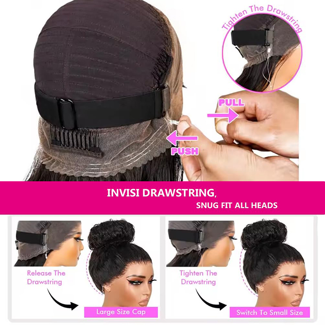 Deep Wave 360 ​​Lace Front Wig 18 Inch လူ့ဆံပင် Full Lace Wig HD Transparent Pre-Plucked Glueless with Adjustable Strap & Baby Hair