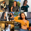 Straight T Part Lace Front Wig Human Hair 180% Density Pre Plucked HD Lace Para sa Black Women