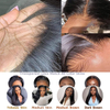 Parrucche anteriori in pizzo 13x6 Capelli umani Densit&agrave; 180% Lisci HD Anteriore in pizzo trasparente Pre pizzicato con capelli del bambino Colore nero naturale per le donne