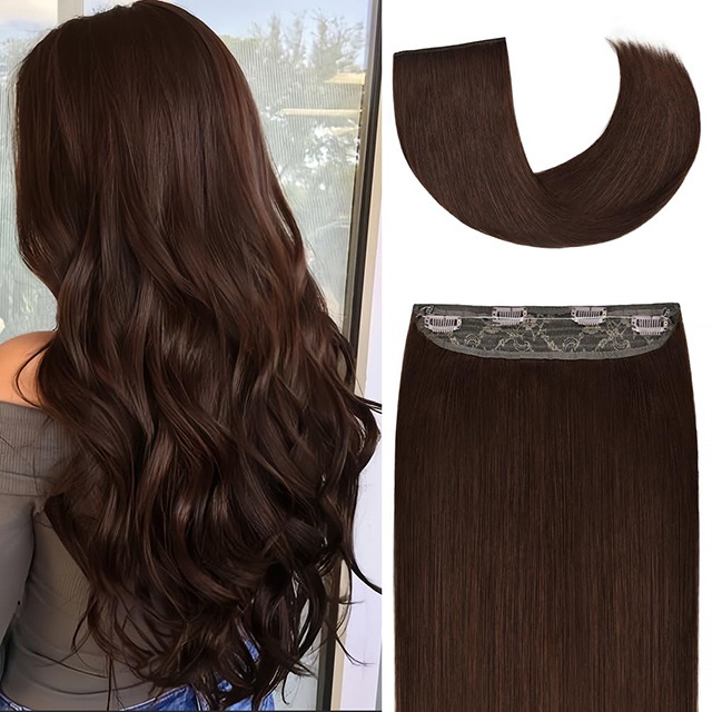 Halo Hair Extensions ຜົມຂອງມະນຸດທີ່ແທ້ຈິງ