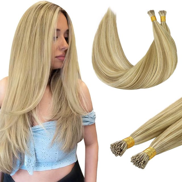 Sambungan Rambut Petua I Remy Rambut Manusia #16/22 Berambut Perang Cerah Campuran Berambut Perang Keemasan Sorotan 1g/Strand Petua Mikro 50G/Pek Rambut Ombre Lurus Tidak Kelihatan Untuk Wanita Perempuan