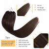 Micro anneau Extensions de cheveux cheveux humains 20 pouces couleur brun fonc&eacute; Micro lien pr&eacute;-coll&eacute; 50g/50s droite Remy cheveux humains