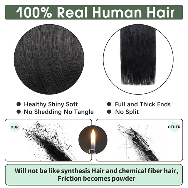 Tape in Hair Extensions 100% Remy ljudska kosa 20kom 50g/pak Jet crna boja #1 ravna ljudska kosa