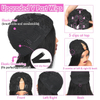 Perruque droite en cheveux humains V Part pour femmes noires : partie en U am&eacute;lior&eacute;e, sans laisser de place/couture/colle, demi-perruque &agrave; clipser de 45,7 cm, densit&eacute; 180 % noir naturel