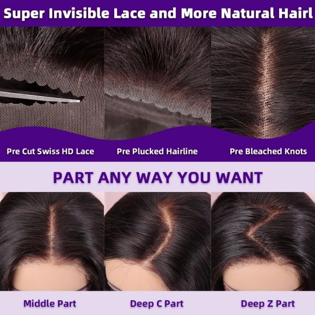 200% щільність 5x5 HD Lace Glueless Bob Wig – 10-дюймове натуральне чорне людське волосся, попередньо вищипане, підстрижене, коротка перука Wear & Go для чорношкірих жінок