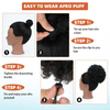 Extension de queue de cheval afro bouffante orange fonc&eacute; 350 – Chignon court cr&eacute;pu boucl&eacute; &agrave; clipser, postiche synth&eacute;tique pour femme