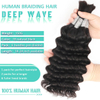 Capelli umani intrecciati per trecce Boho Fasci di onde profonde Capelli umani 6 pacchi/pacco Capelli Boho sfusi per intrecciare 12A Trecce ricci brasiliani Boho Capelli umani Intrecciare i capelli Colore naturale