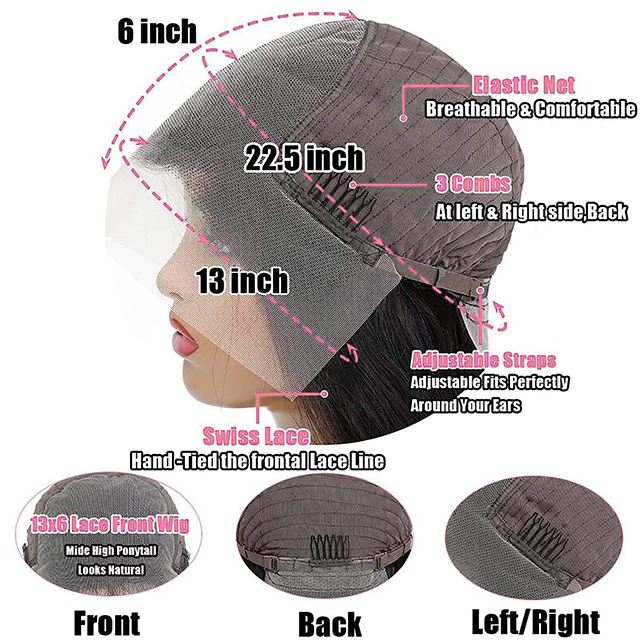 13x6 Body Wave Lace Předn&iacute; paruky 180% hustota brazilsk&eacute; panensk&eacute; lidsk&eacute; vlasy HD krajka př&iacute;rodn&iacute; čern&aacute; pro ženy