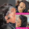 Straight T Part Lace Front Wig Human Hair 180% Density Pre Plucked HD Lace Para sa Black Women