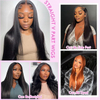 Perruque droite en cheveux humains V Part pour femmes noires : partie en U am&eacute;lior&eacute;e, sans laisser de place/couture/colle, demi-perruque &agrave; clipser de 45,7 cm, densit&eacute; 180 % noir naturel