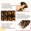 2 B&uuml;ndel menschliches Flechthaar f&uuml;r Boho-Z&ouml;pfe, tief gewellt, nass und gewellt, Balayage, Schokoladenbraun bis Karamellblond, P4/27, f&uuml;r schwarze Frauen