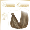 Ponytail Extensio Real Humanum Hair pro Women Clip in Ponytail Hair Extensio Rectae Hair Pieces Circumda Obscurae Brown Mix Medium Brown Highlights Brown Balayage 22inch 80G