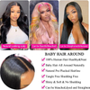 Straight T Part Lace Front Wig Human Hair 180% Density Pre Plucked HD Lace Para sa Black Women