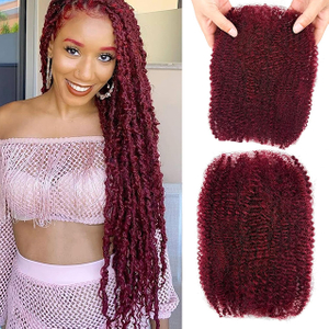 ISWEET 20 tommer Afro Kinkys bulk menneskeh&aring;r 40 g 1 bundt Kinky Twist h&aring;r til Dreadlock Extensions Flette h&aring;r til twist og bl&oslash;de lokker (1 pakke) 