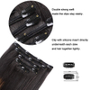 Extensions &agrave; clips de cheveux humains Remy de 40,6 cm – 5 pi&egrave;ces 80 g, ombr&eacute; noir naturel &agrave; marron ch&acirc;tain (1BT6/P1B), extensions de cheveux courts et &eacute;pais, lisses et soyeux pour femme