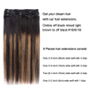 Extensions &agrave; clips de cheveux humains Remy de 40,6 cm – 5 pi&egrave;ces 80 g, ombr&eacute; noir naturel &agrave; marron ch&acirc;tain (1BT6/P1B), extensions de cheveux courts et &eacute;pais, lisses et soyeux pour femme