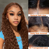 Wear & Go Glueless Short Curly Bob Wig Menneskeh&aring;r – 180 % t&aelig;thed 8 tommer lysebrun, pr&aelig;-plukket pr&aelig;-cut Deep Wave blonde frontparyk til kvinder