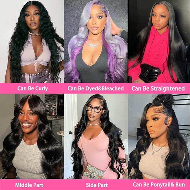 13x6 Body Wave Lace Předn&iacute; paruky 180% hustota brazilsk&eacute; panensk&eacute; lidsk&eacute; vlasy HD krajka př&iacute;rodn&iacute; čern&aacute; pro ženy