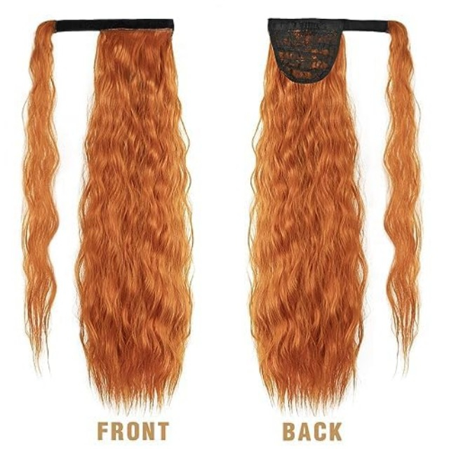 ISWEET Heat-repugnans Frumentum Undo Ponytail Tractus – XXII Inch Long Wavy Curly Style, Clip-In AMICTORIUM-circa Design, Saccharum Hairpiece pro Women