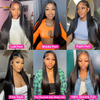 13x6 Lace Front perruques de cheveux humains 180% densit&eacute; droite HD Transparent Lace Front pr&eacute; plum&eacute; avec des cheveux de b&eacute;b&eacute; couleur noire naturelle pour les femmes