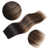 Extensions &agrave; clips de cheveux humains Remy de 40,6 cm – 5 pi&egrave;ces 80 g, ombr&eacute; noir naturel &agrave; marron ch&acirc;tain (1BT6/P1B), extensions de cheveux courts et &eacute;pais, lisses et soyeux pour femme