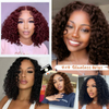 Wear & Go Glueless Short Curly Bob Wig Menneskeh&aring;r – 180 % t&aelig;thed 8 tommer lysebrun, pr&aelig;-plukket pr&aelig;-cut Deep Wave blonde frontparyk til kvinder