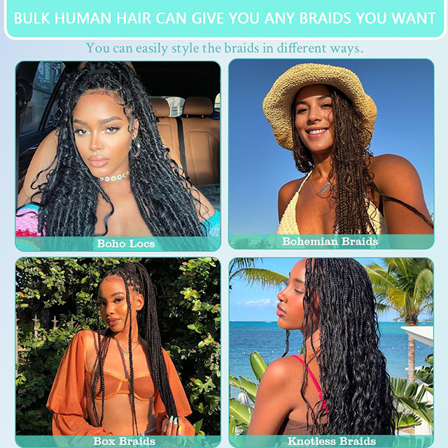 Capelli umani intrecciati per trecce Boho Fasci di onde profonde Capelli umani 6 pacchi/pacco Capelli Boho sfusi per intrecciare 12A Trecce ricci brasiliani Boho Capelli umani Intrecciare i capelli Colore naturale